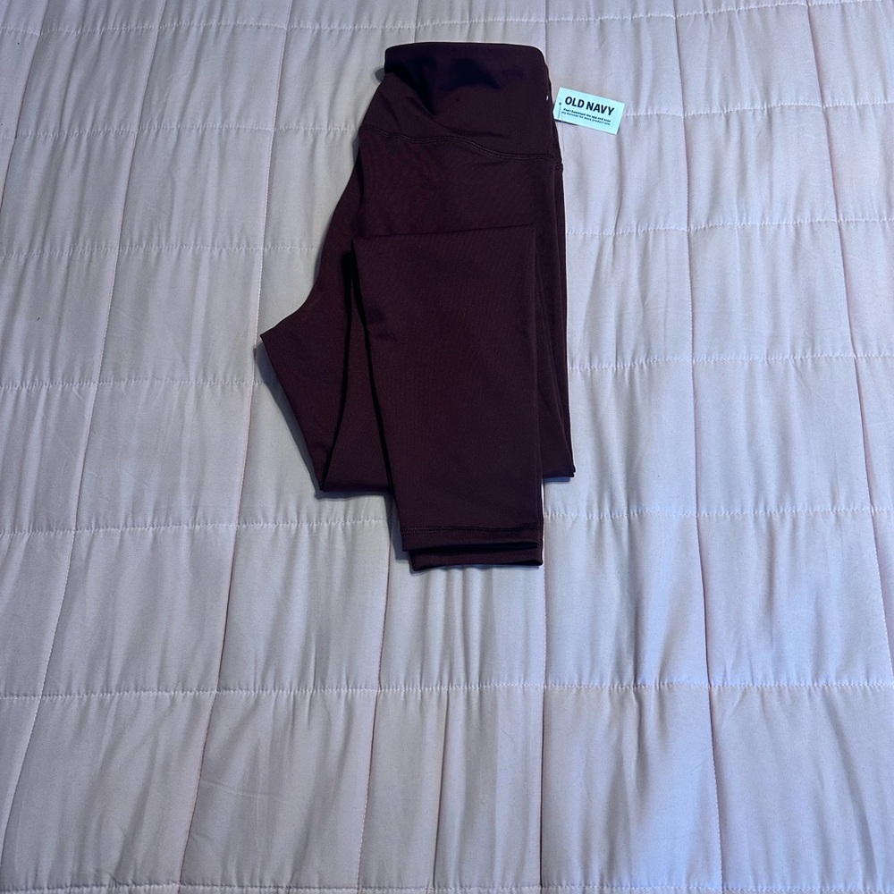 High waisted waist Maroon Leggings